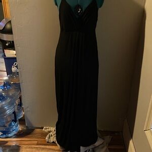 Kenar Black Spaghetti Strap Maxi Dress